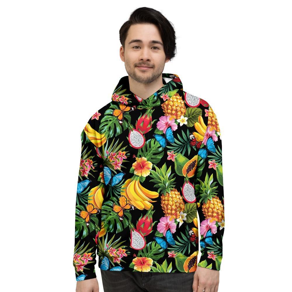 Tropical Fruit Hawaiian Print Men's Hoodie-grizzshop