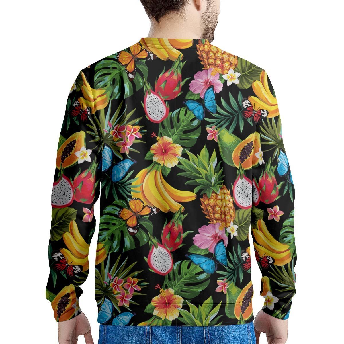 Tropical Fruit Hawaiian Print Men's Sweatshirt-grizzshop