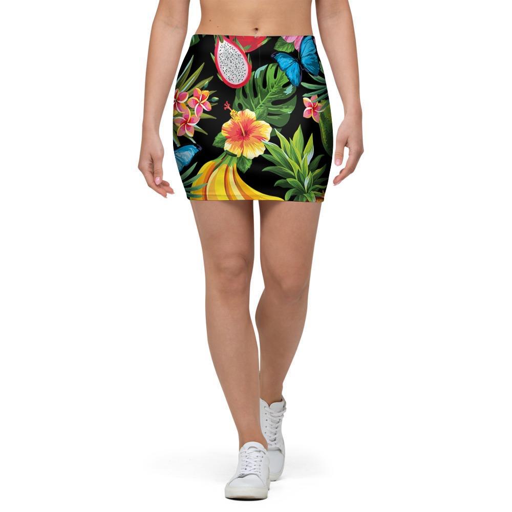 Tropical Fruit Hawaiian Print Mini Skirt-grizzshop