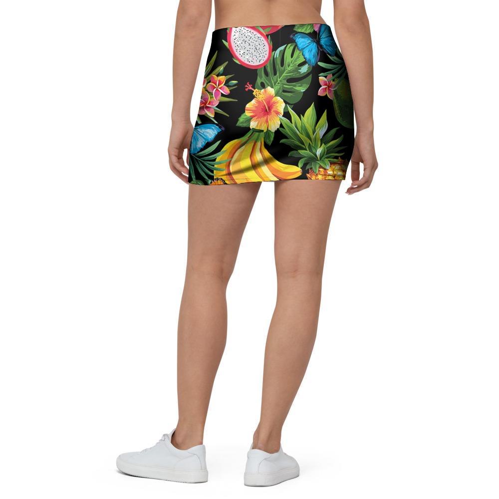 Tropical Fruit Hawaiian Print Mini Skirt-grizzshop