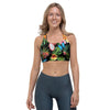 Tropical Fruit Hawaiian Print Sports Bra-grizzshop