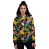 Tropical Fruit Hawaiian Print Women's Bomber Jacket-grizzshop