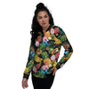 Tropical Fruit Hawaiian Print Women's Bomber Jacket-grizzshop