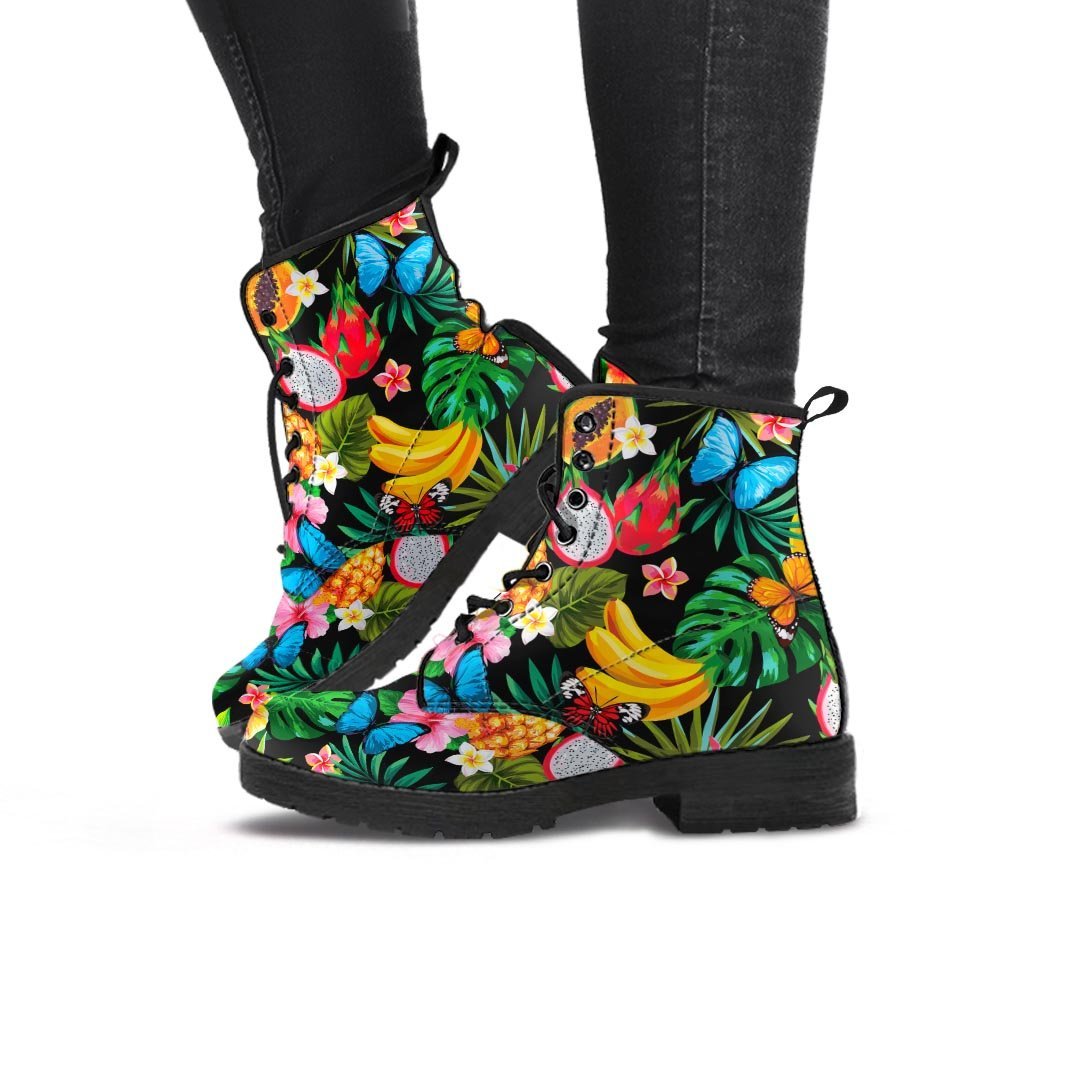 Tropical Fruit Hawaiian Print Women's Boots-grizzshop