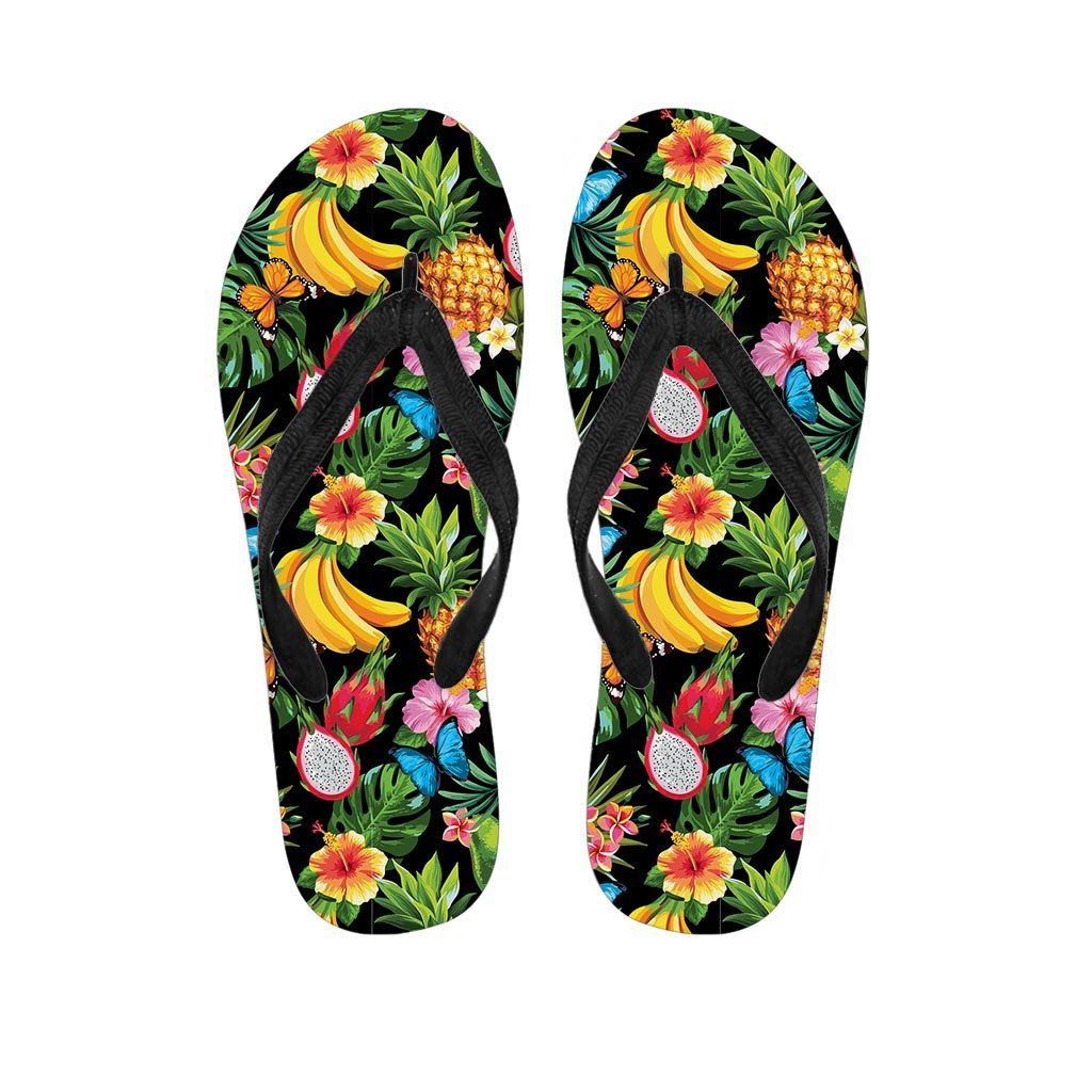 Tropical Fruit Hawaiian Print Women's Flip Flops-grizzshop