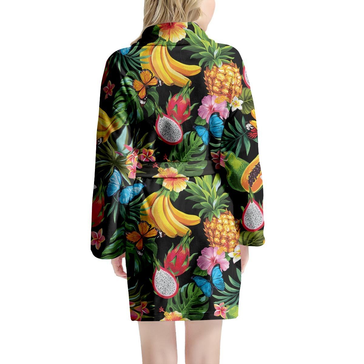 Tropical Fruit Hawaiian Print Women's Robe-grizzshop