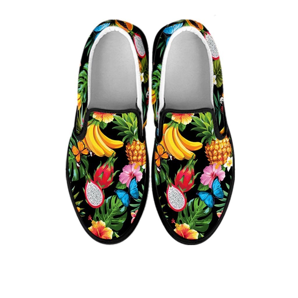 Tropical Fruit Hawaiian Print Women's Slip On Sneakers-grizzshop