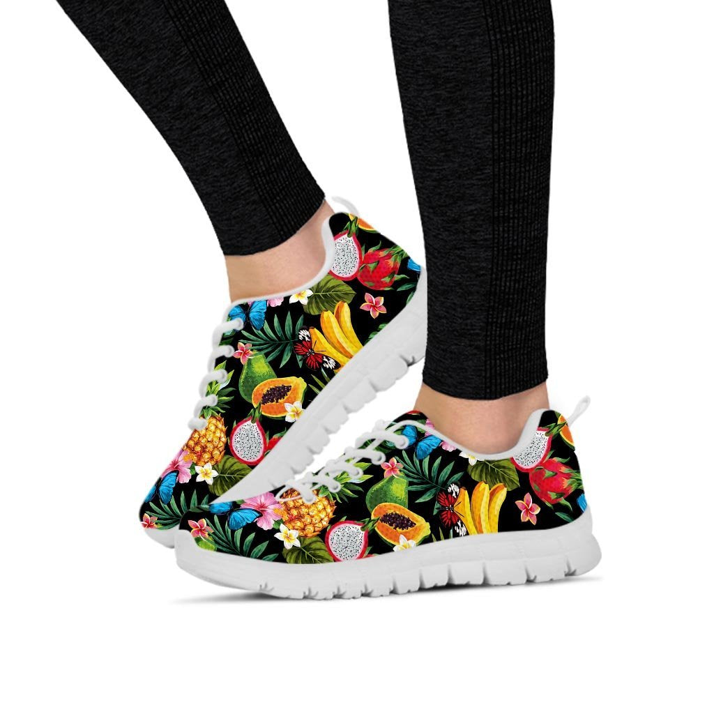 Tropical Fruit Hawaiian Print Women's Sneakers-grizzshop