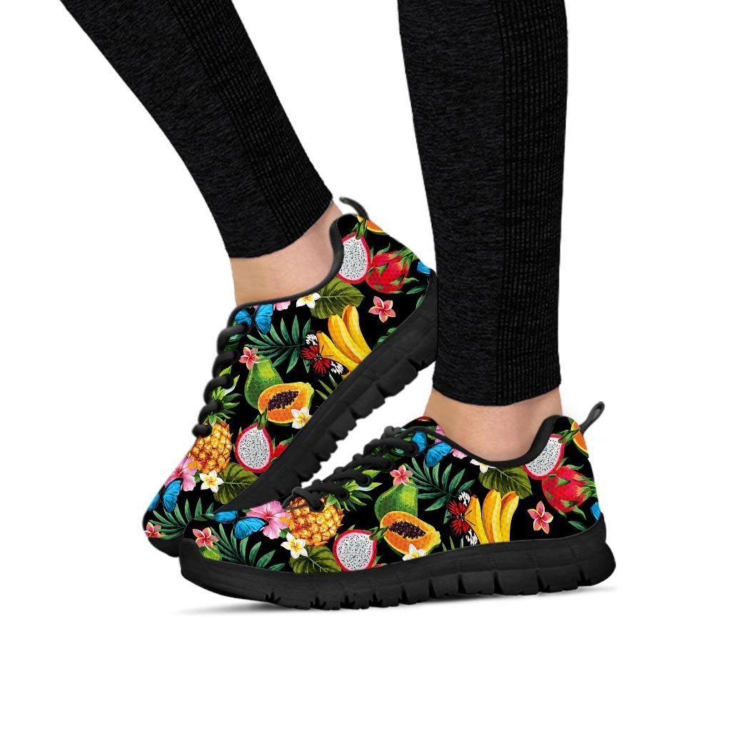 Tropical Fruit Hawaiian Print Women's Sneakers-grizzshop