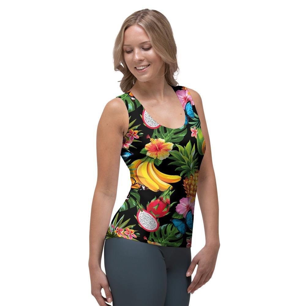 Tropical Fruit Hawaiian Print Women's Tank Top-grizzshop