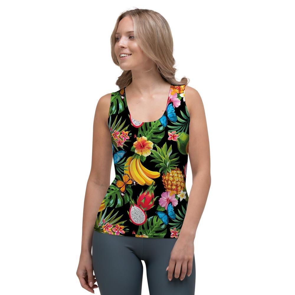 Tropical Fruit Hawaiian Print Women's Tank Top-grizzshop
