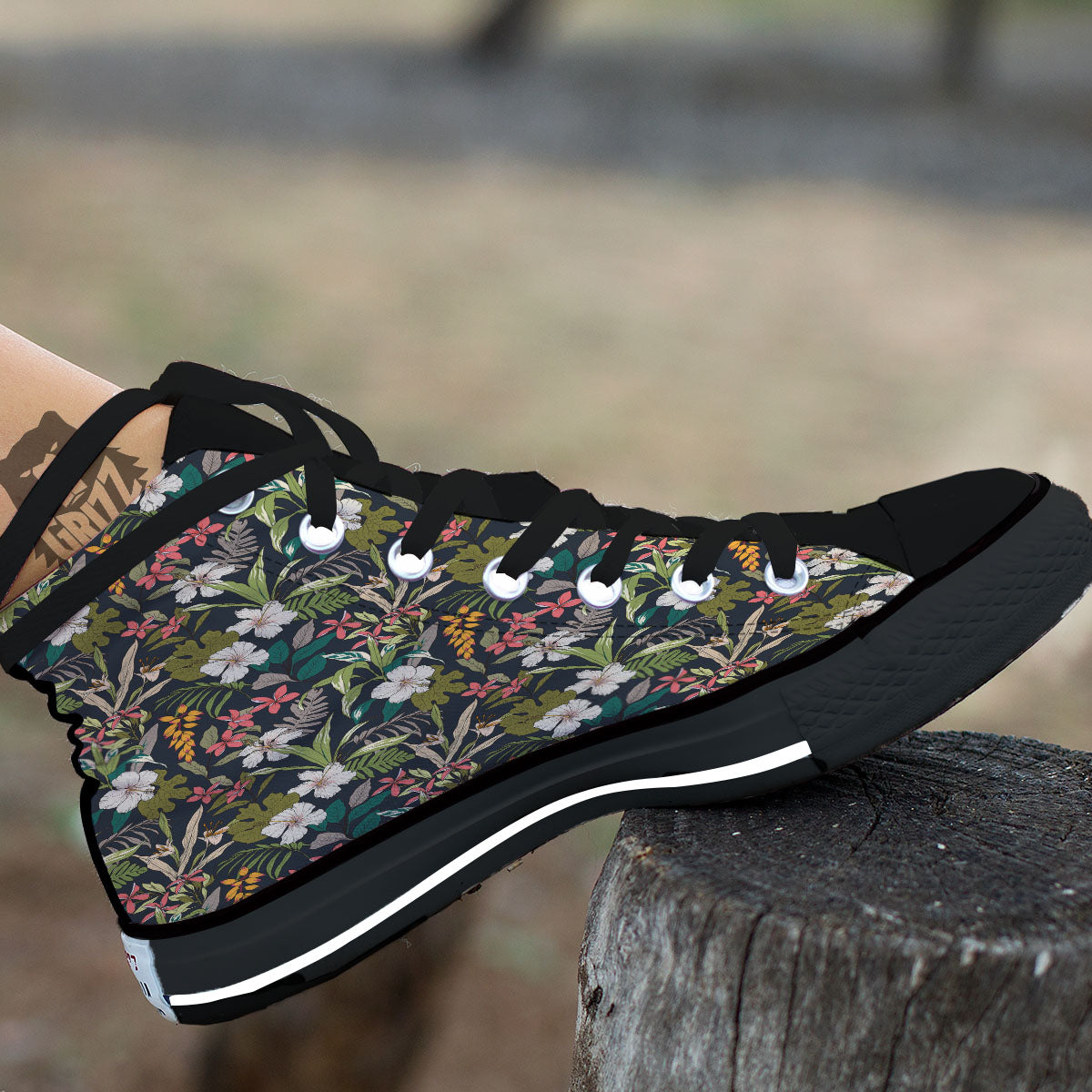 Tropical Hawaiian Aloha Print Pattern High Top Shoes-grizzshop