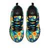 Tropical Hawaiian Blue Orange Print Pattern Black Sneaker-grizzshop