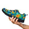 Tropical Hawaiian Blue Orange Print Pattern Black Sneaker-grizzshop