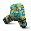 Tropical Hawaiian Blue Orange Print Pattern Boxing Gloves-grizzshop