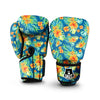 Tropical Hawaiian Blue Orange Print Pattern Boxing Gloves-grizzshop