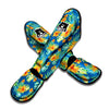 Tropical Hawaiian Blue Orange Print Pattern Muay Thai Shin Guards-grizzshop