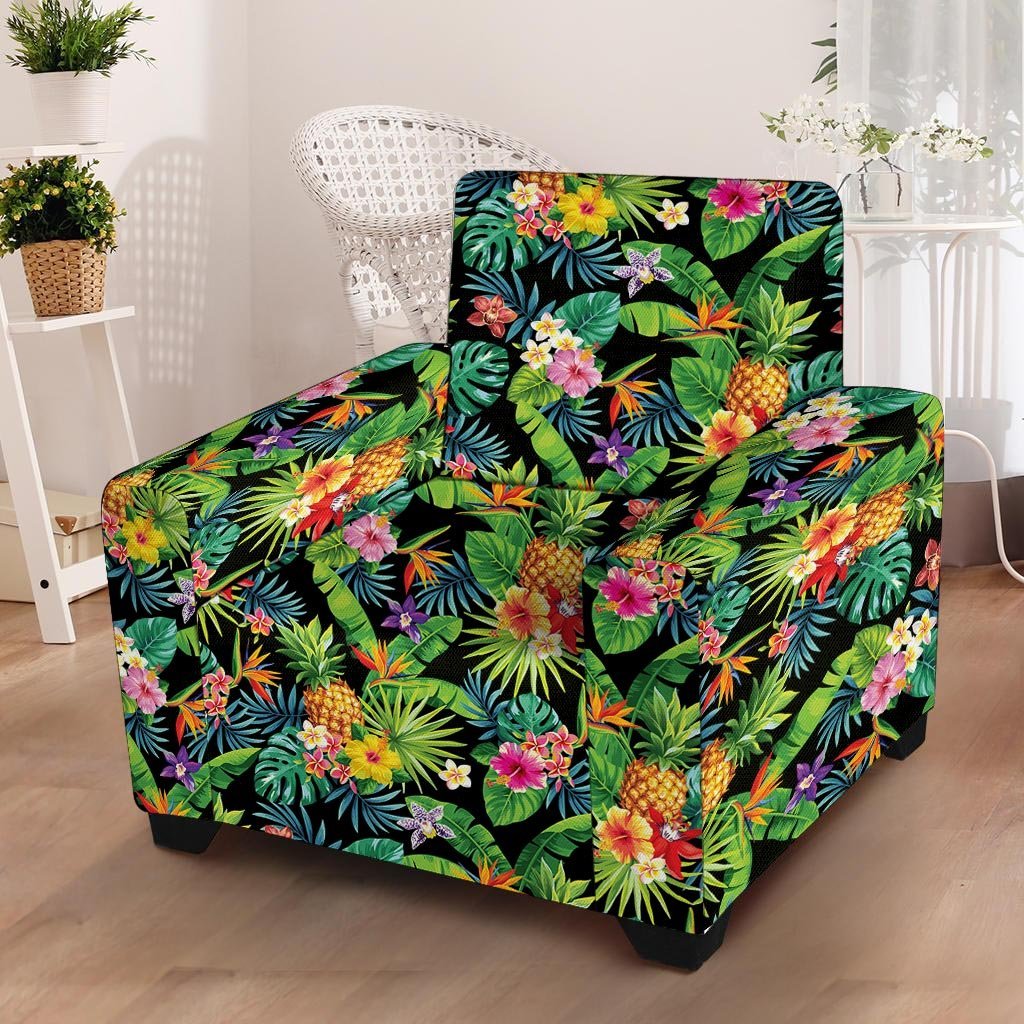 Tropical Hawaiian Floral Print Armchair Cover-grizzshop