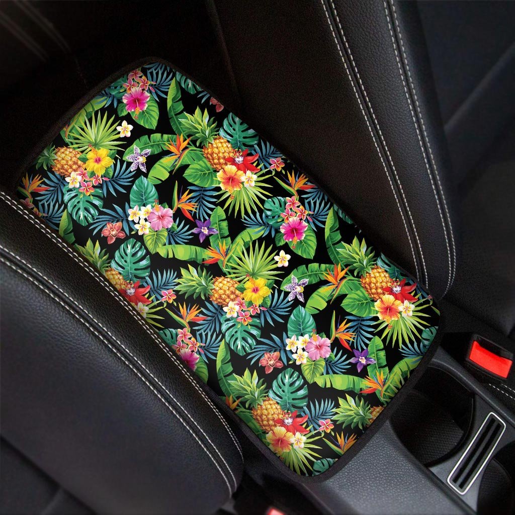 Tropical Hawaiian Floral Print Car Console Cover-grizzshop