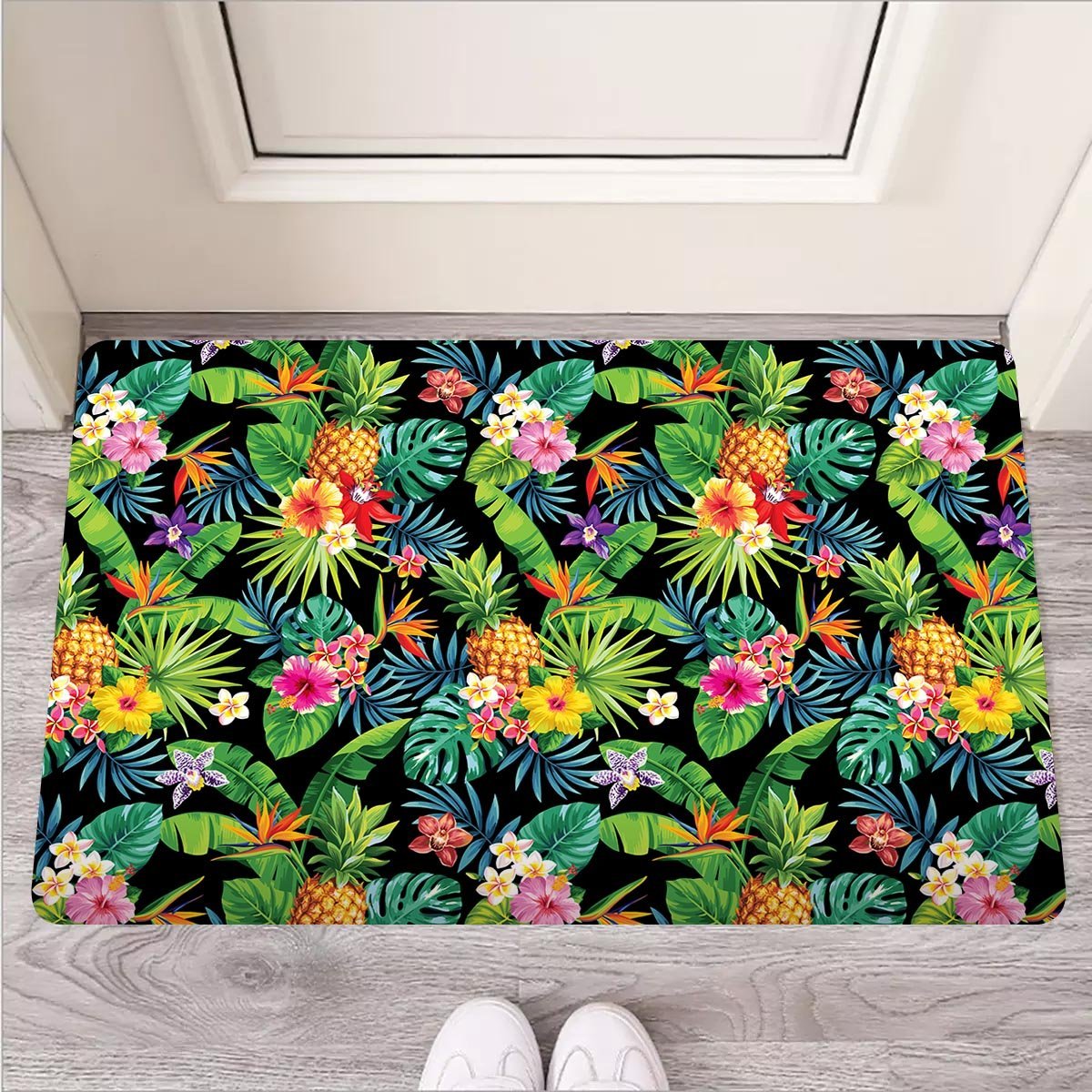 Tropical Hawaiian Floral Print Door Mat-grizzshop