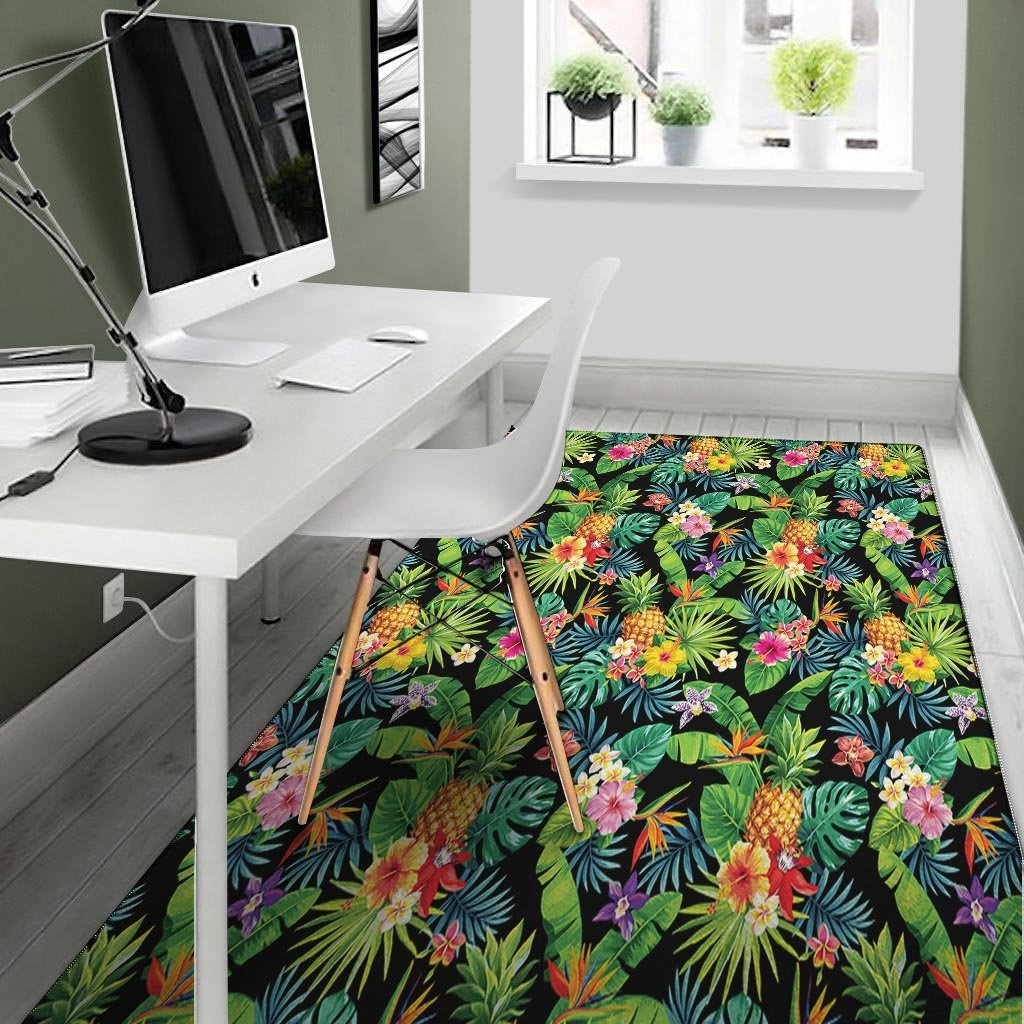 Tropical Hawaiian Floral Print Floor Mat-grizzshop