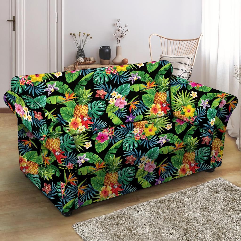 Tropical Hawaiian Floral Print Loveseat Cover-grizzshop