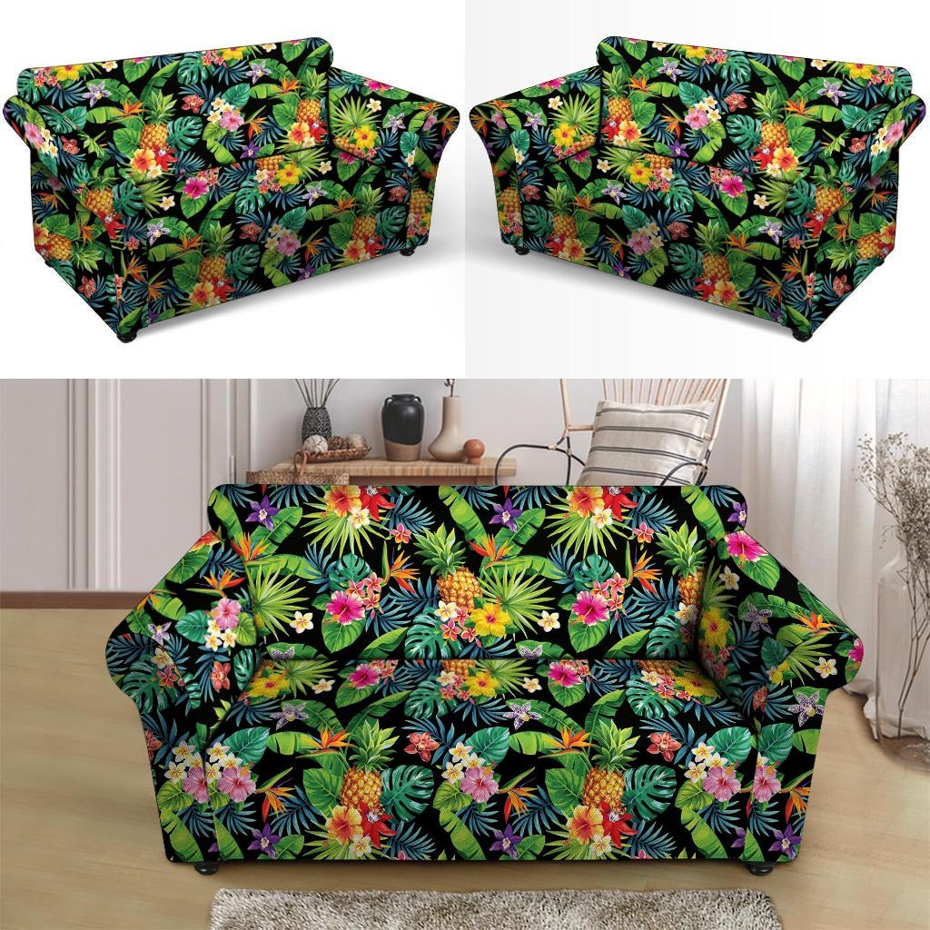 Tropical Hawaiian Floral Print Loveseat Cover-grizzshop