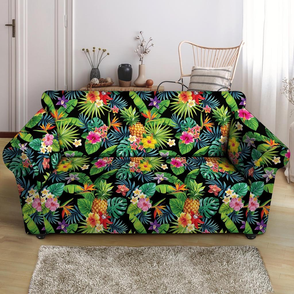 Tropical Hawaiian Floral Print Loveseat Cover-grizzshop