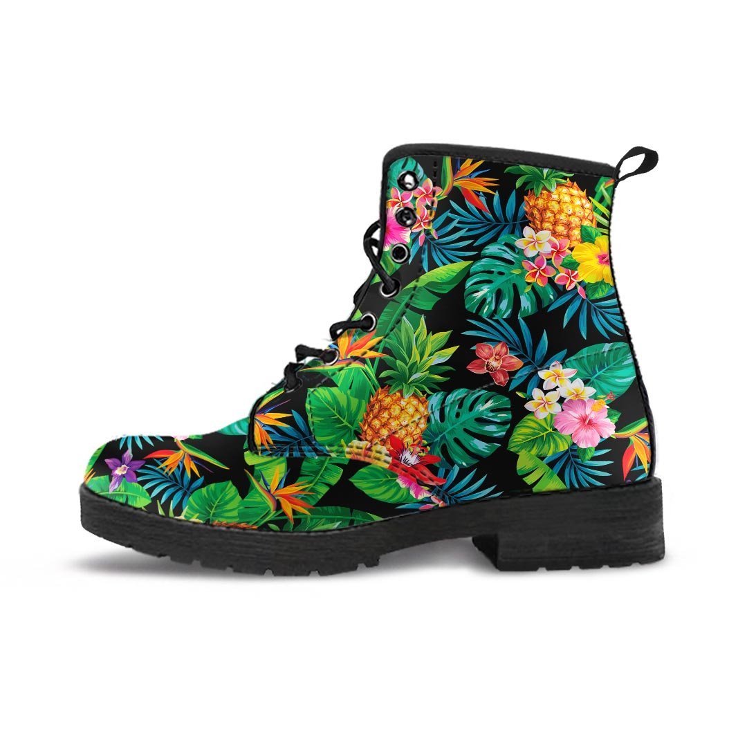 Tropical Hawaiian Floral Print Men's Boots-grizzshop