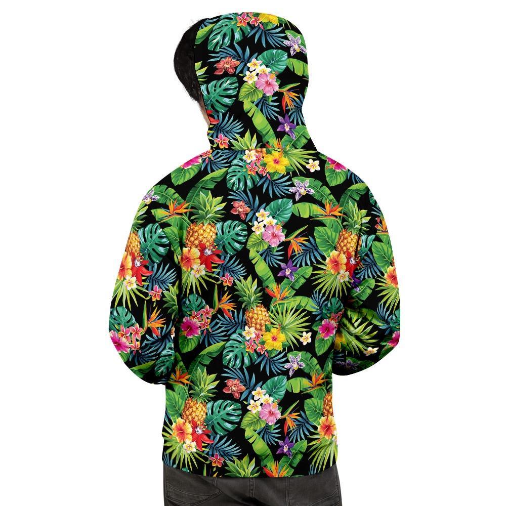Tropical Hawaiian Floral Print Men's Hoodie-grizzshop