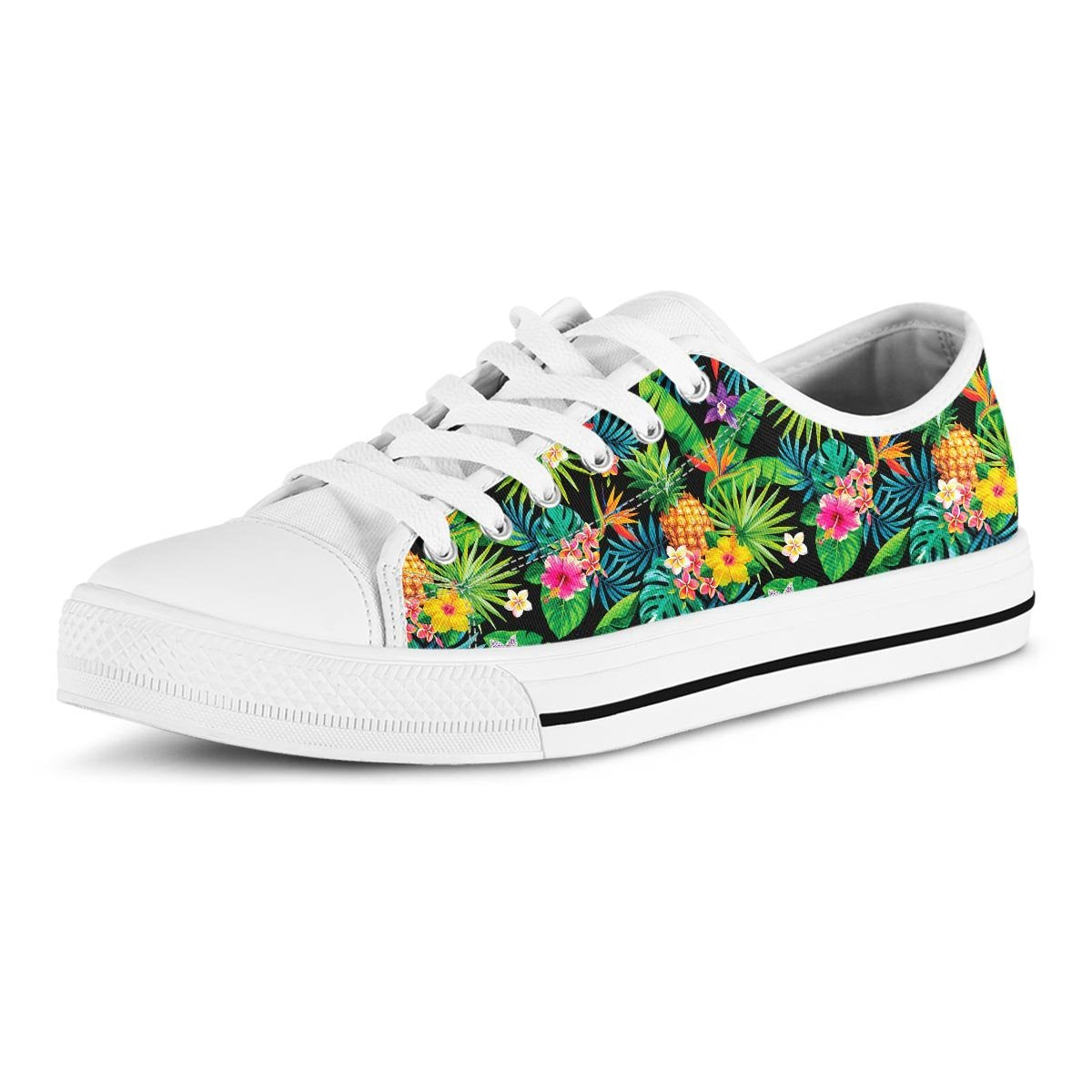 Tropical Hawaiian Floral Print Men's Low Top Shoes-grizzshop