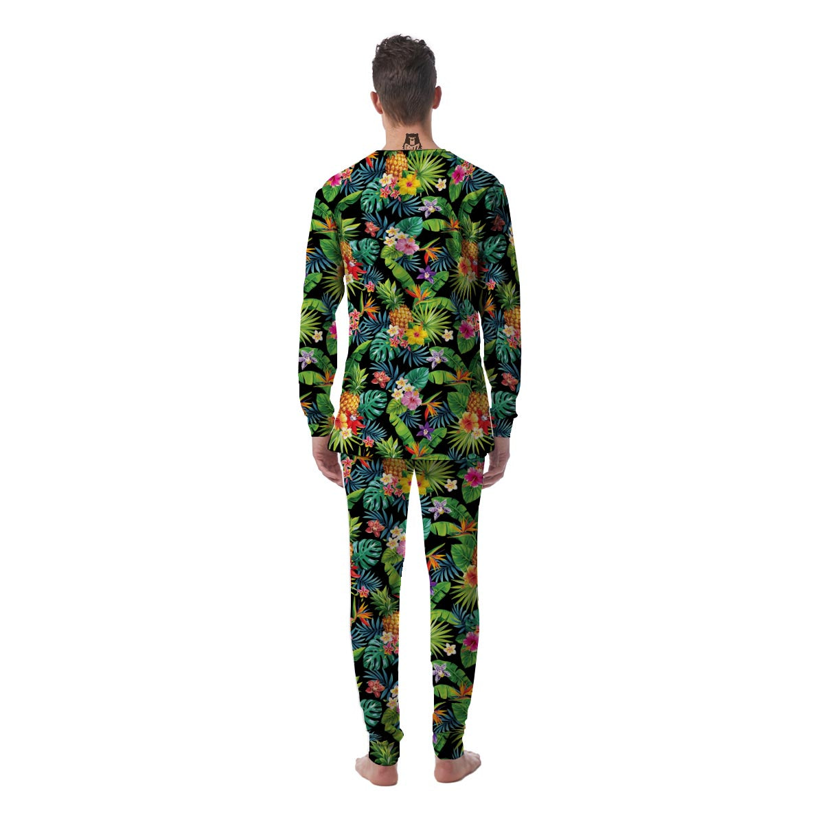 Tropical Hawaiian Floral Print Men's Pajamas-grizzshop