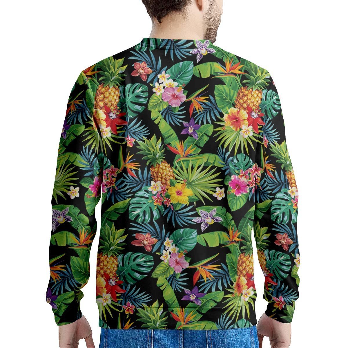 Tropical Hawaiian Floral Print Men's Sweatshirt-grizzshop