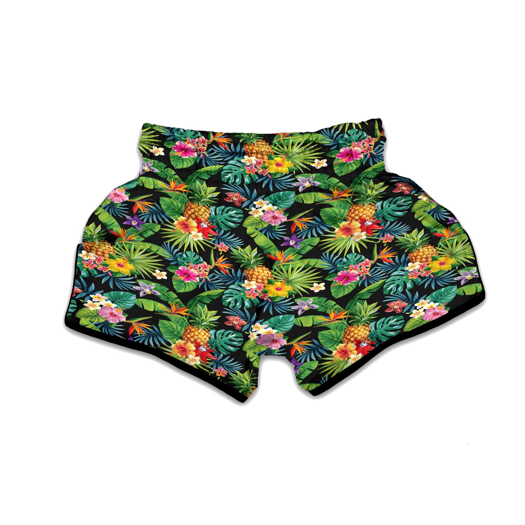 Tropical Hawaiian Floral Print Muay Thai Boxing Shorts-grizzshop