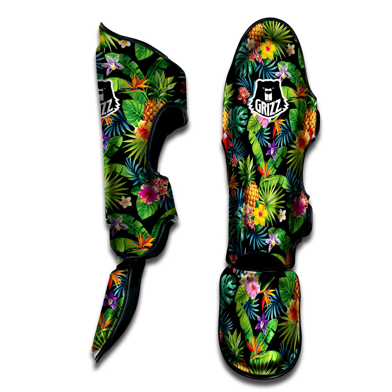 Tropical Hawaiian Floral Print Muay Thai Shin Guard-grizzshop