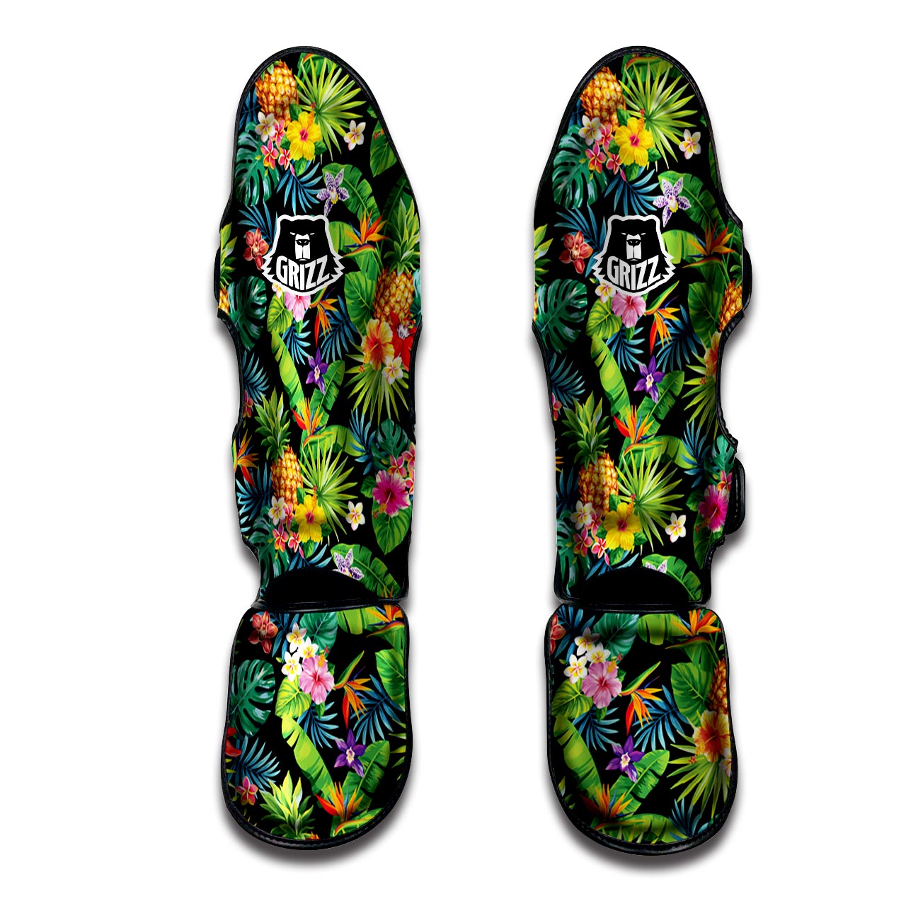 Tropical Hawaiian Floral Print Muay Thai Shin Guard-grizzshop