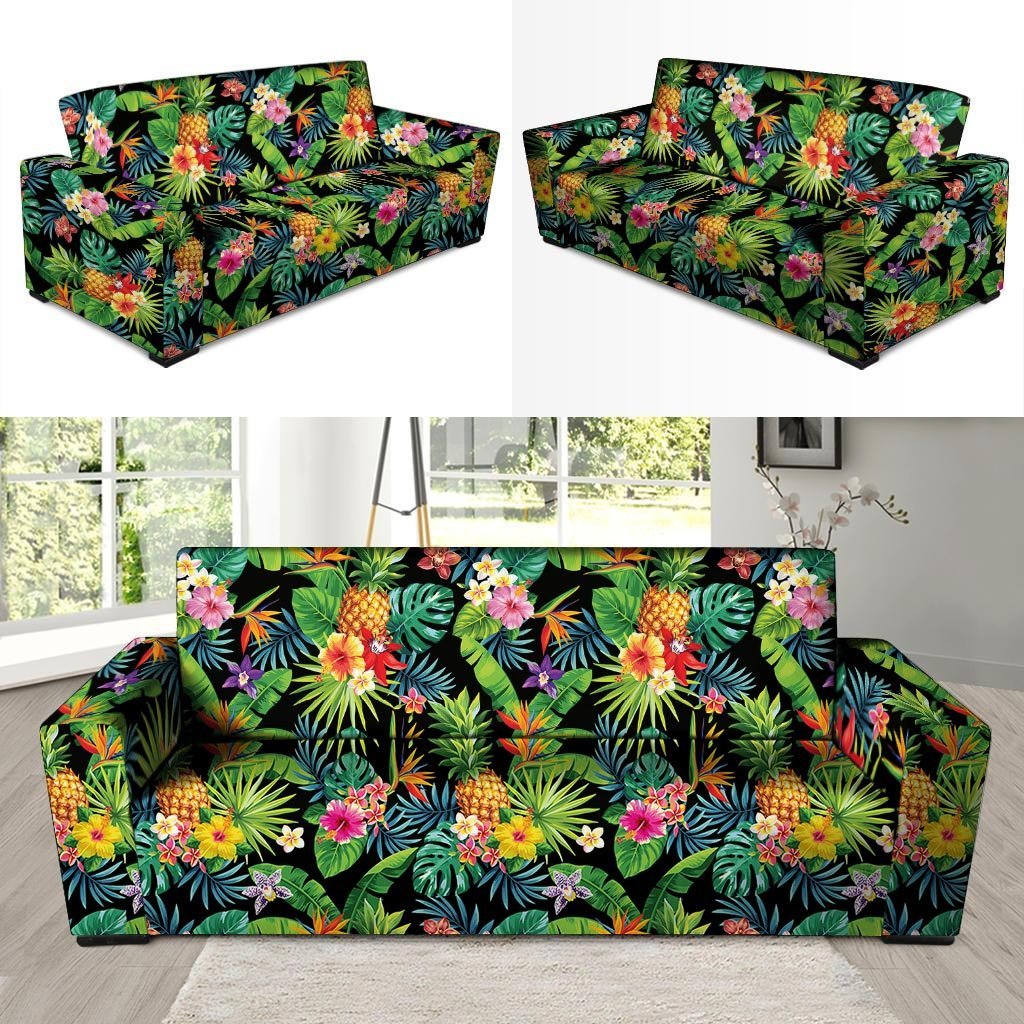 Tropical Hawaiian Floral Print Sofa Cover-grizzshop