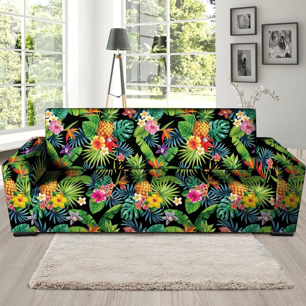 Tropical Hawaiian Floral Print Sofa Cover-grizzshop