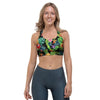 Tropical Hawaiian Floral Print Sports Bra-grizzshop