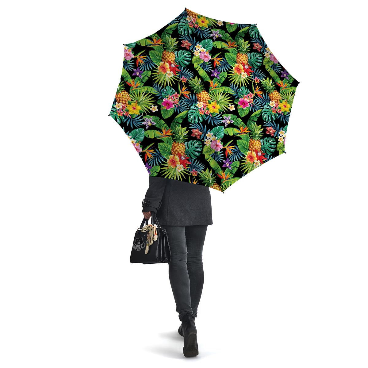 Tropical Hawaiian Floral Print Umbrella-grizzshop