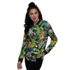 Tropical Hawaiian Floral Print Women's Bomber Jacket-grizzshop