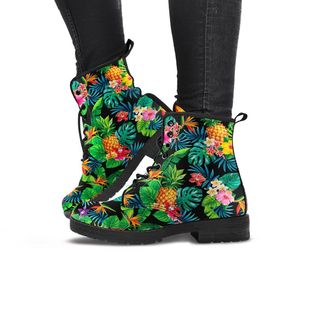 Tropical Hawaiian Floral Print Women's Boots-grizzshop