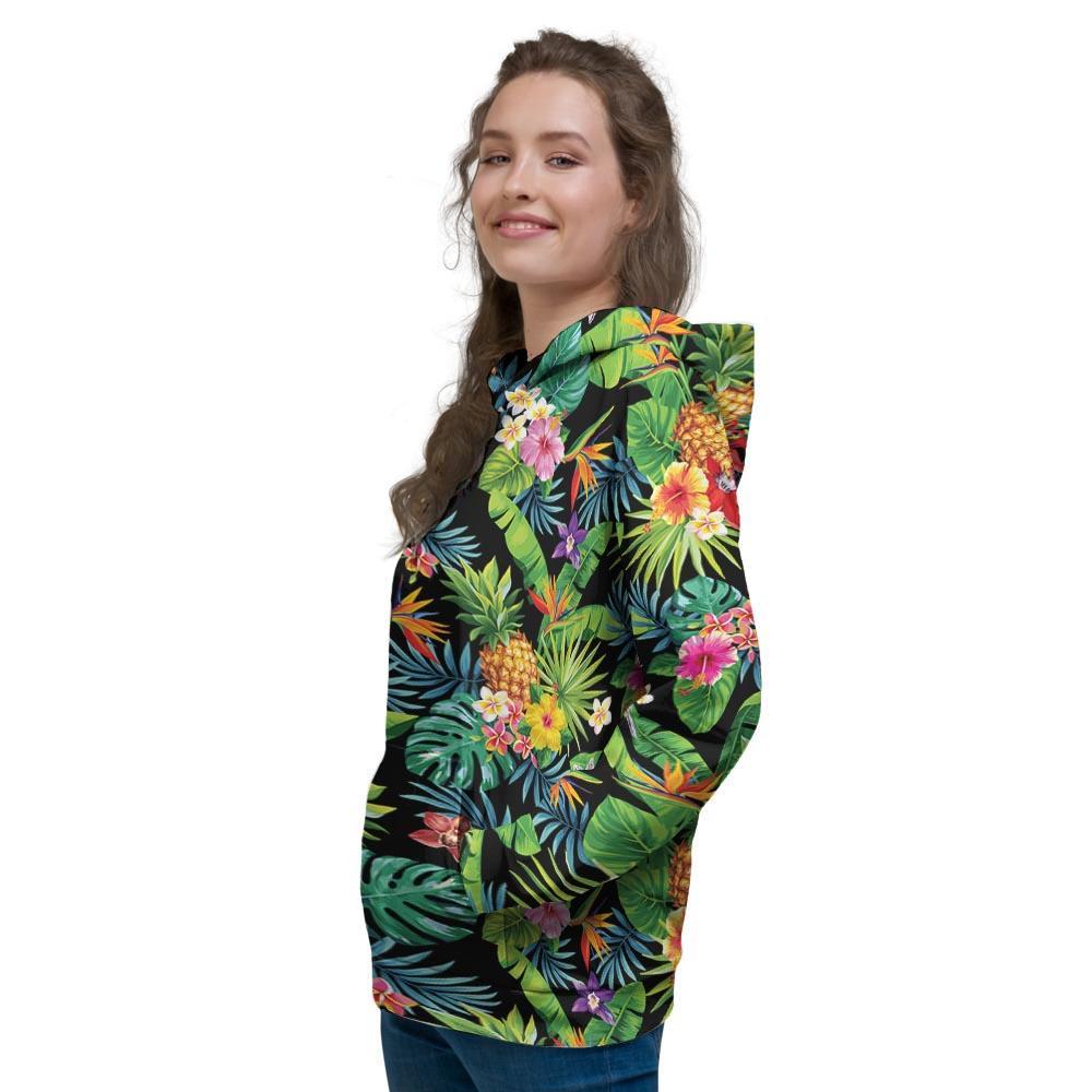 Tropical Hawaiian Floral Print Women's Hoodie-grizzshop