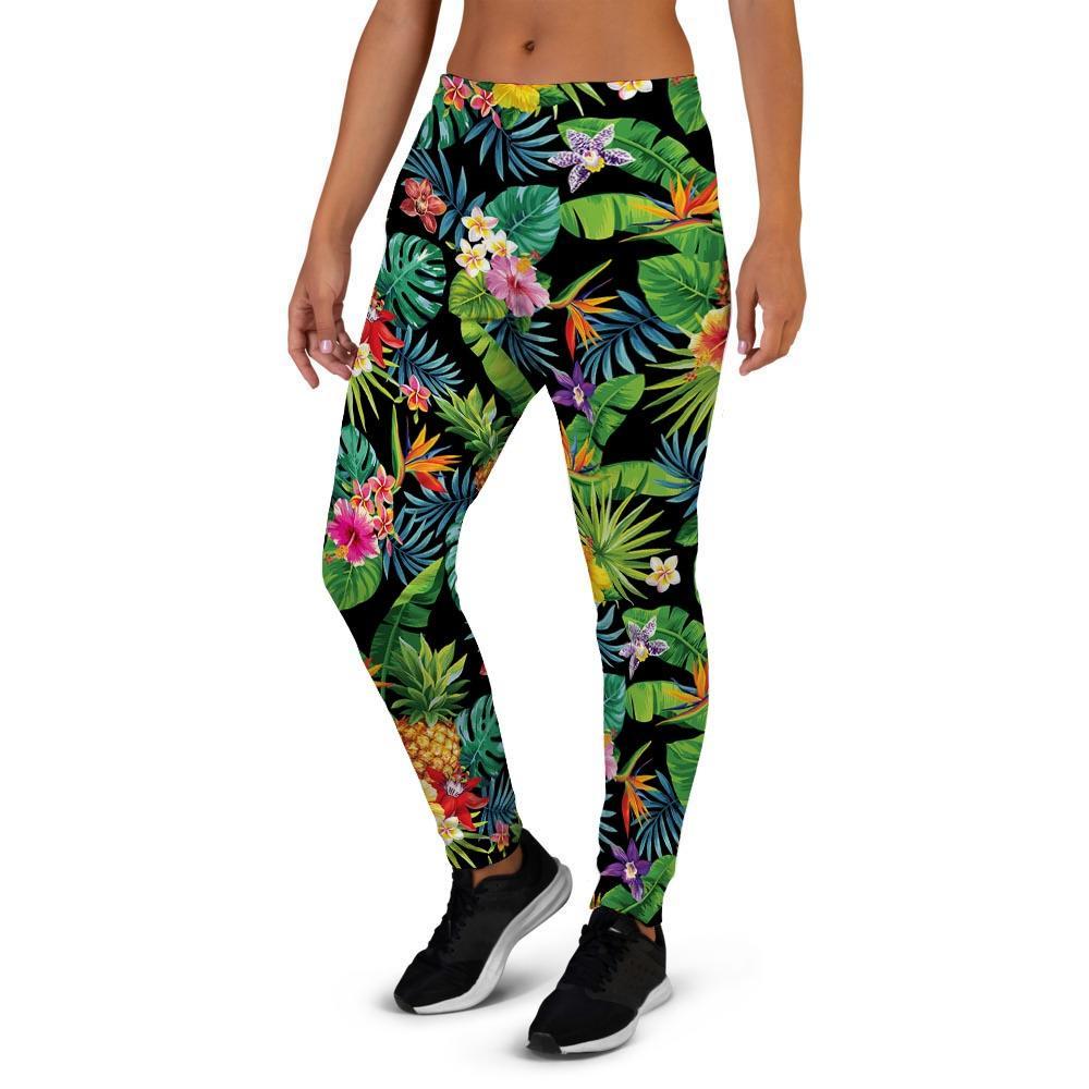 Tropical Hawaiian Floral Print Women's Joggers-grizzshop