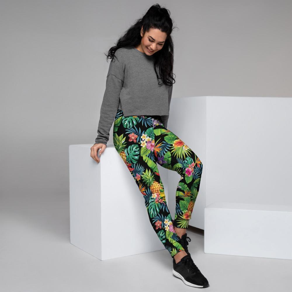 Tropical Hawaiian Floral Print Women's Joggers-grizzshop