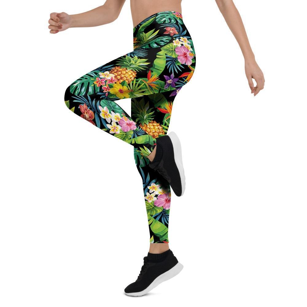 Tropical Hawaiian Floral Print Women's Leggings-grizzshop