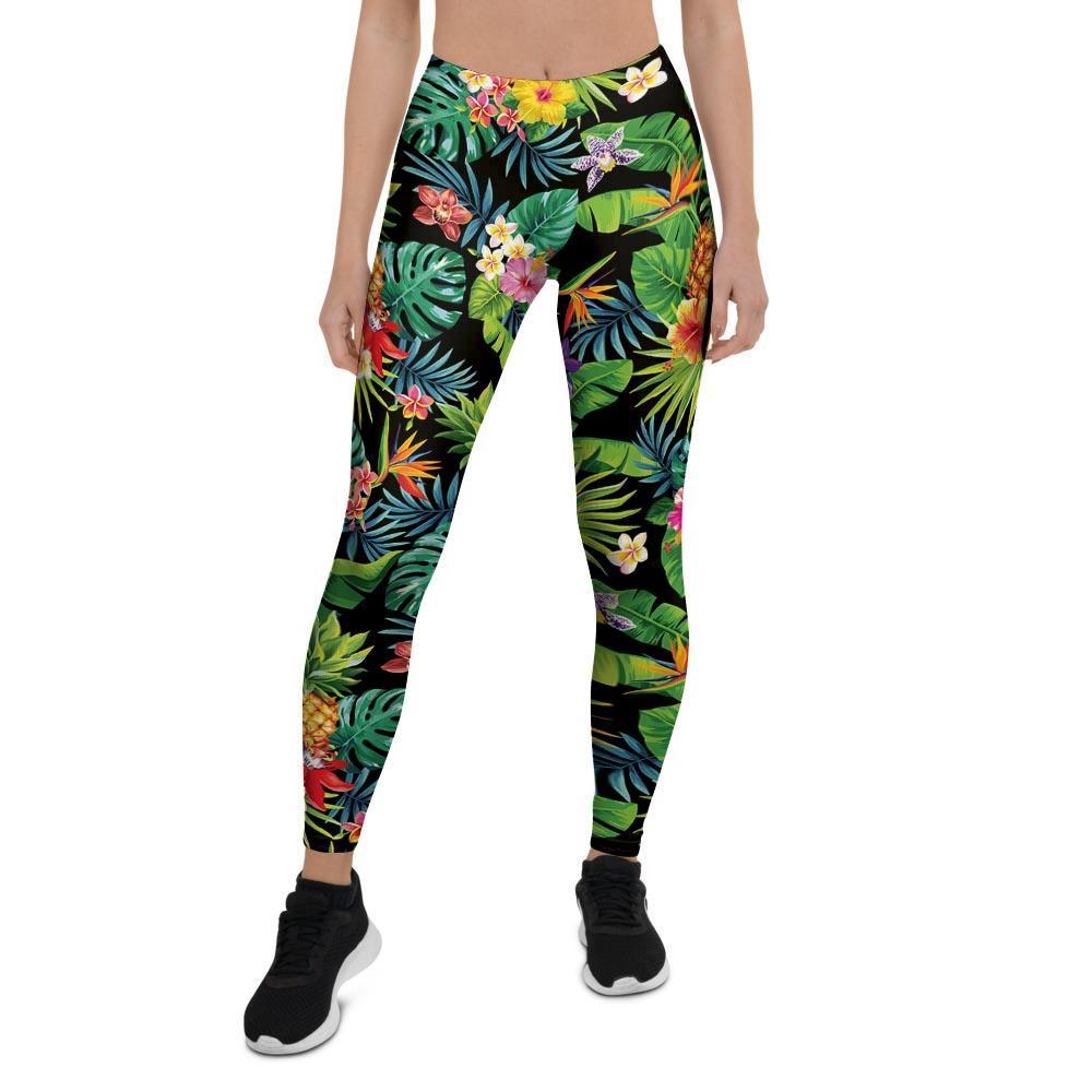 Tropical Hawaiian Floral Print Women's Leggings-grizzshop