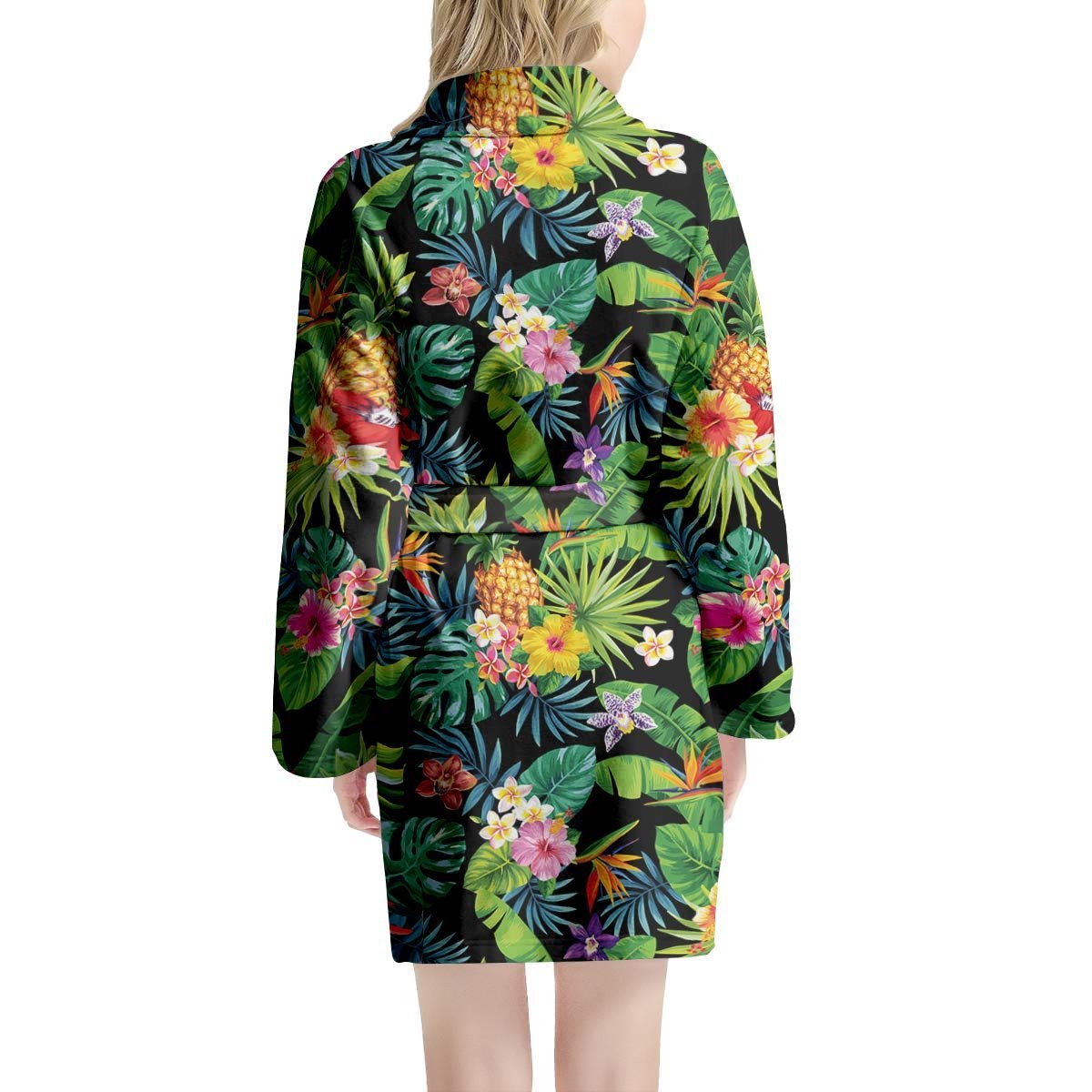 Tropical Hawaiian Floral Print Women's Robe-grizzshop