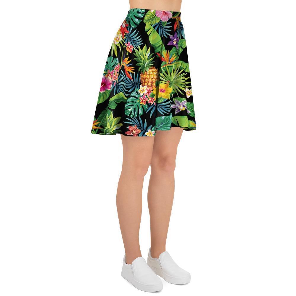 Tropical Hawaiian Floral Print Women's Skirt-grizzshop