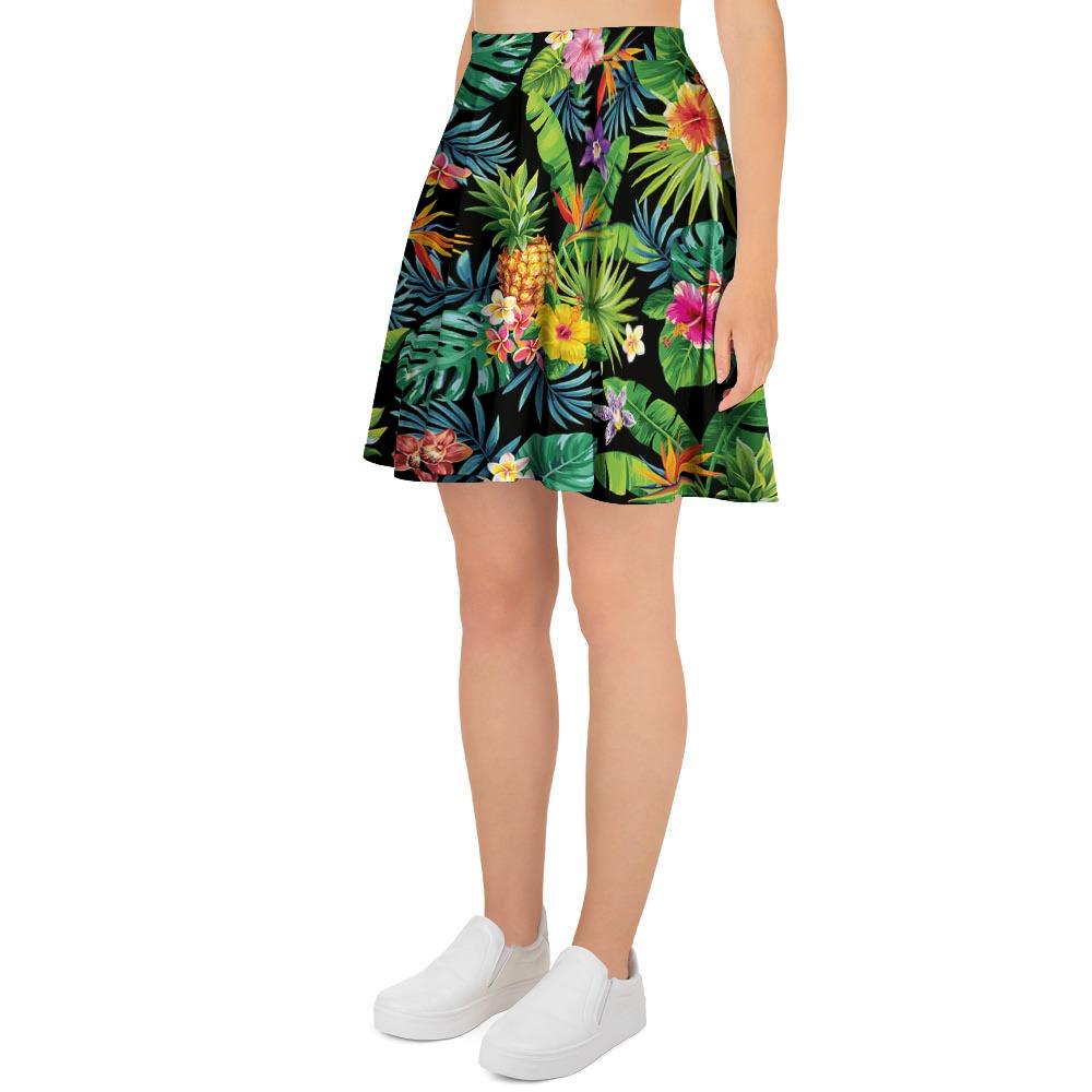 Tropical Hawaiian Floral Print Women's Skirt-grizzshop